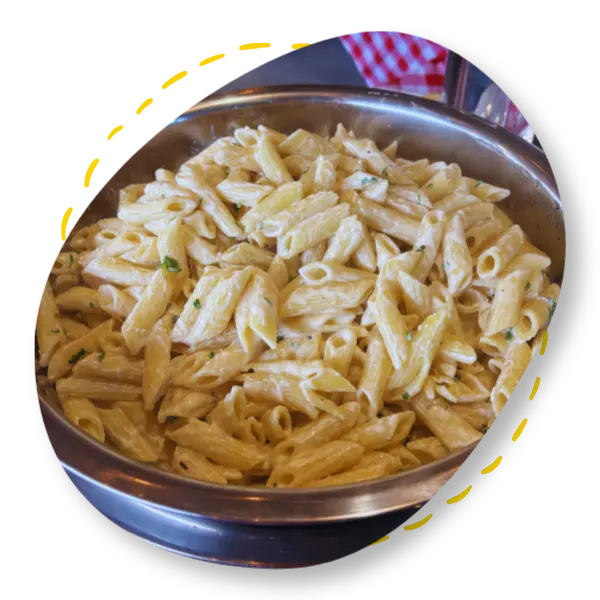 almoço campeiro - macarrão ao molho